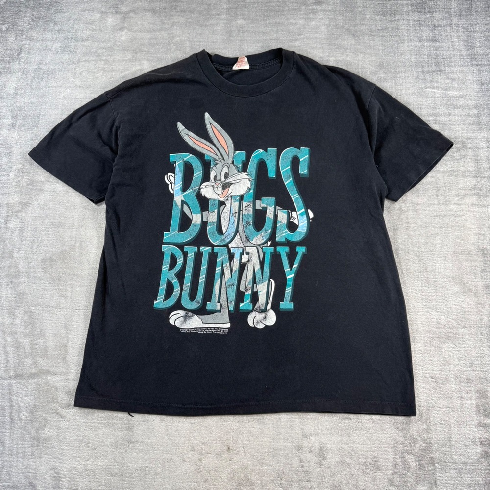 Bugs Bunny Shirt Mens Large Black Vintage 1992 Novel Teez Looney Tunes Grunge